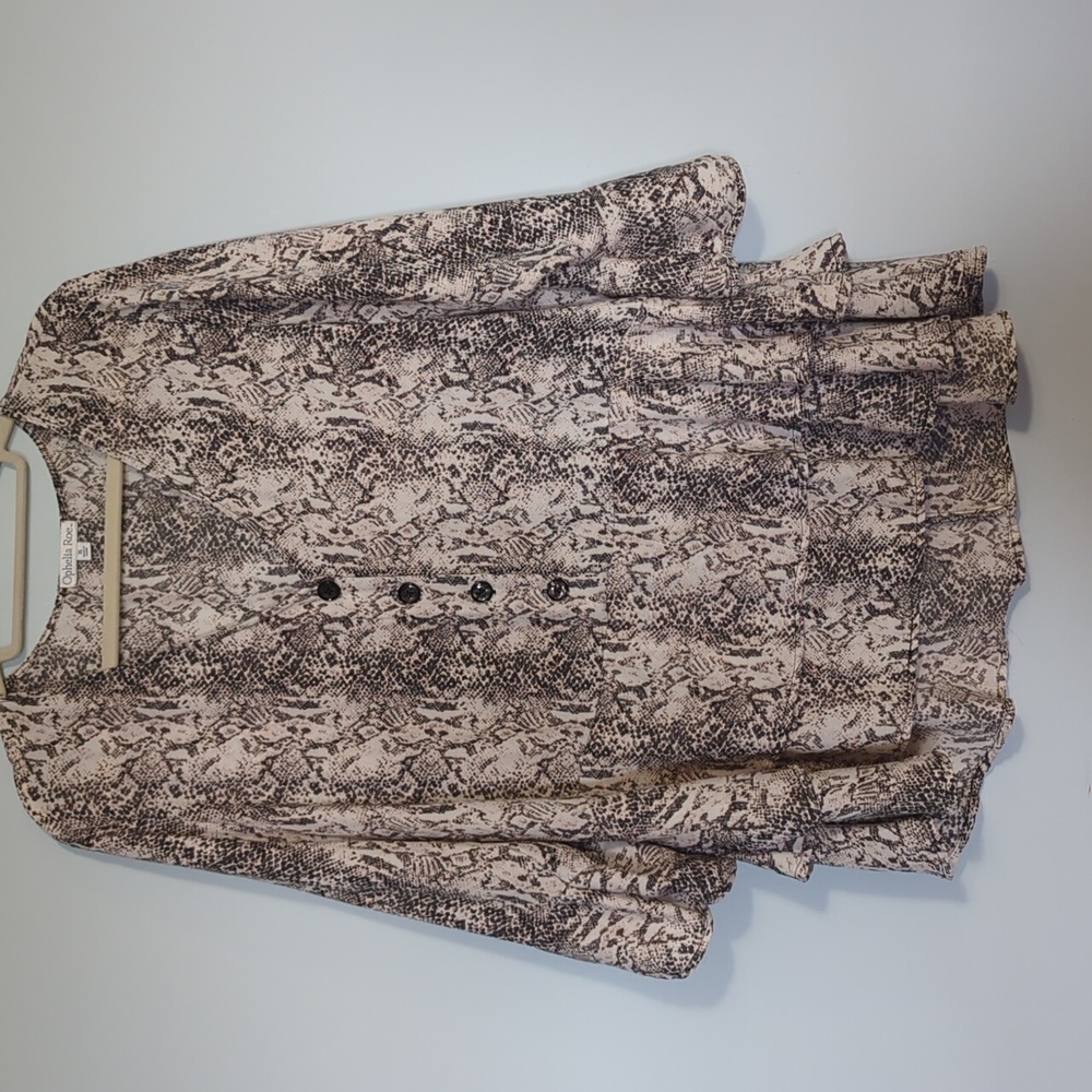 Snake Print Ruffle Shirt